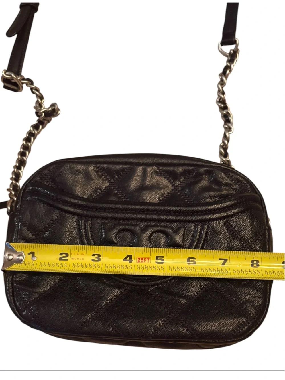 TORY BURCH Kira Black Quilted Leather Shoulder/Crossbody Bag